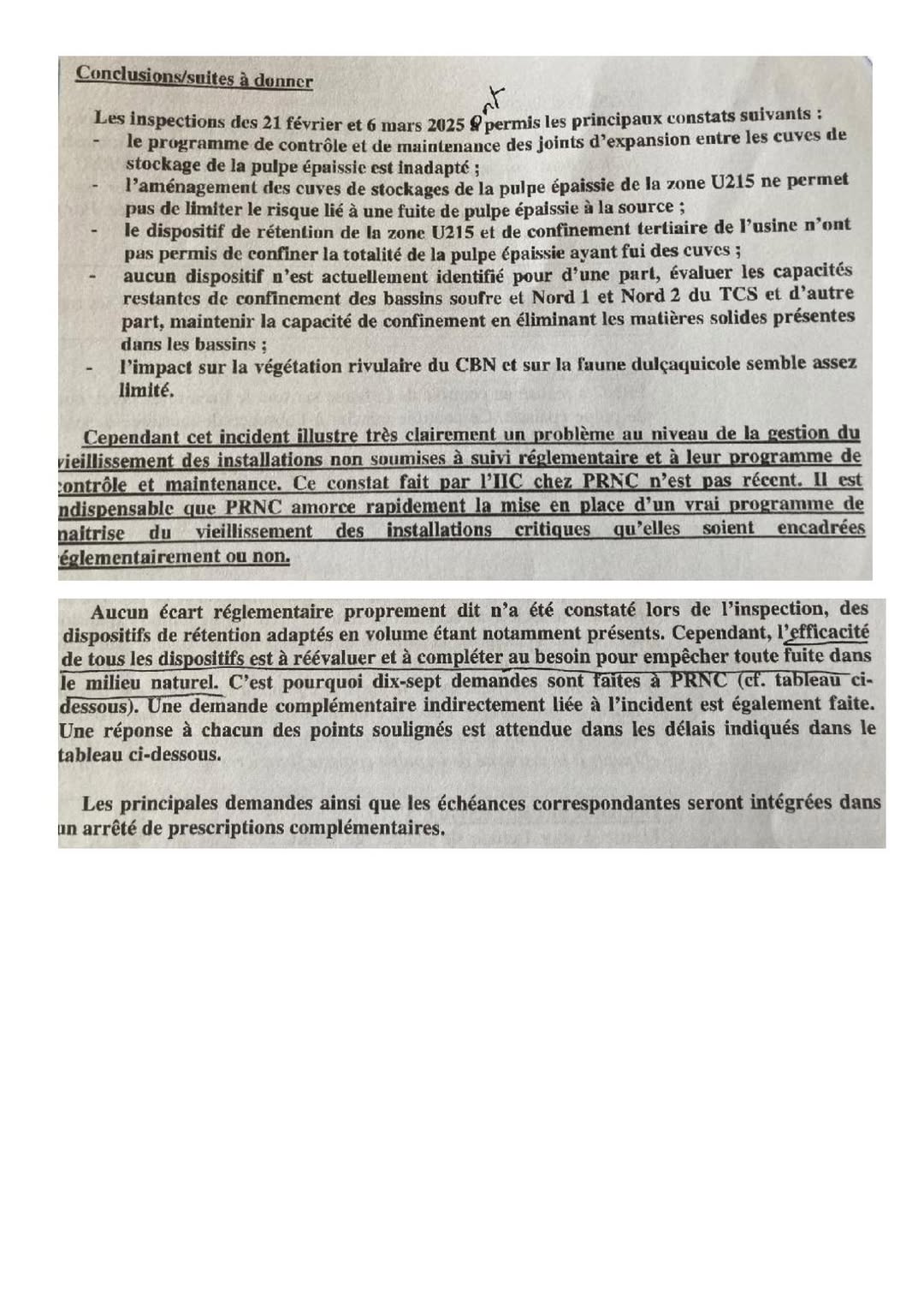 Chez Prony Resources NC le temps passe et tout se dégrade !